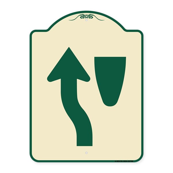 Traffic Keep Left Symbol Heavy-Gauge Aluminum Architectural Sign, 24" x 18", TG-1824-22790